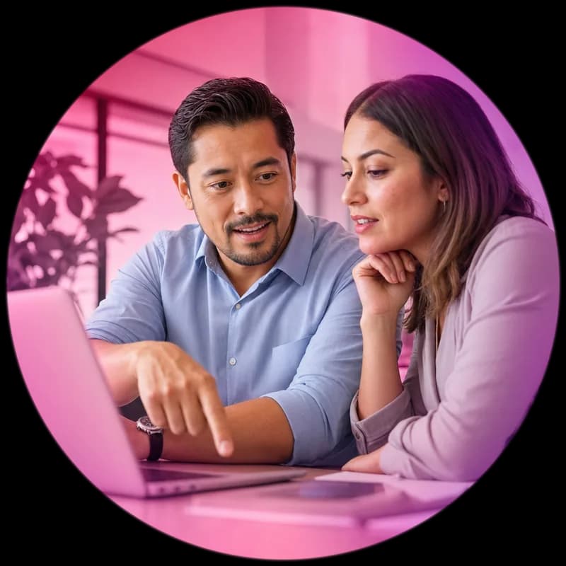 A manager and colleague review approved guidance together so the idea can be heard