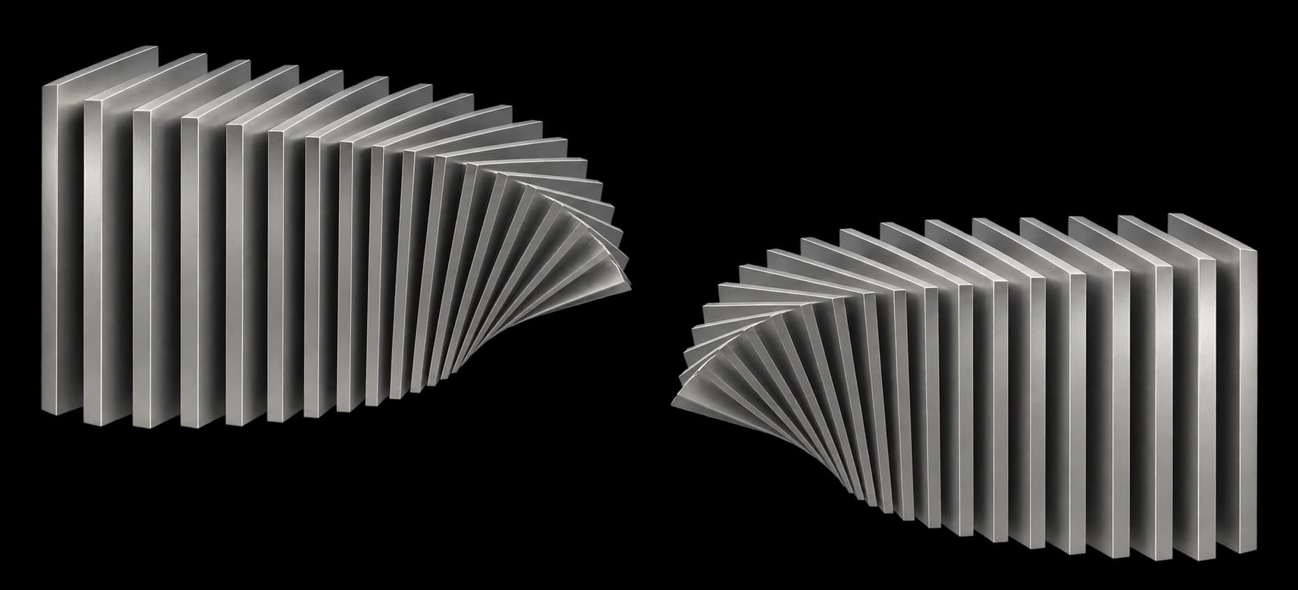 Without the ENS: a rigid, uniform structure remains disconnected across an unresolved gap. The pillar streams and shared foundation are absent.